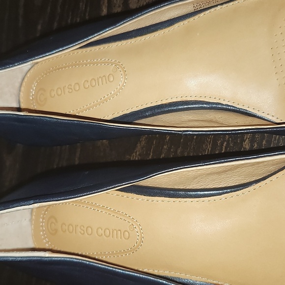 Corso Como Linnden Black Leather Pumps Size 8.5 Heel - Picture 4 of 10